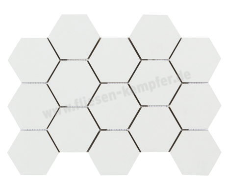 Mosaik Bianco weiss matt, 6-Eck, 32,5 x 22,5 cm